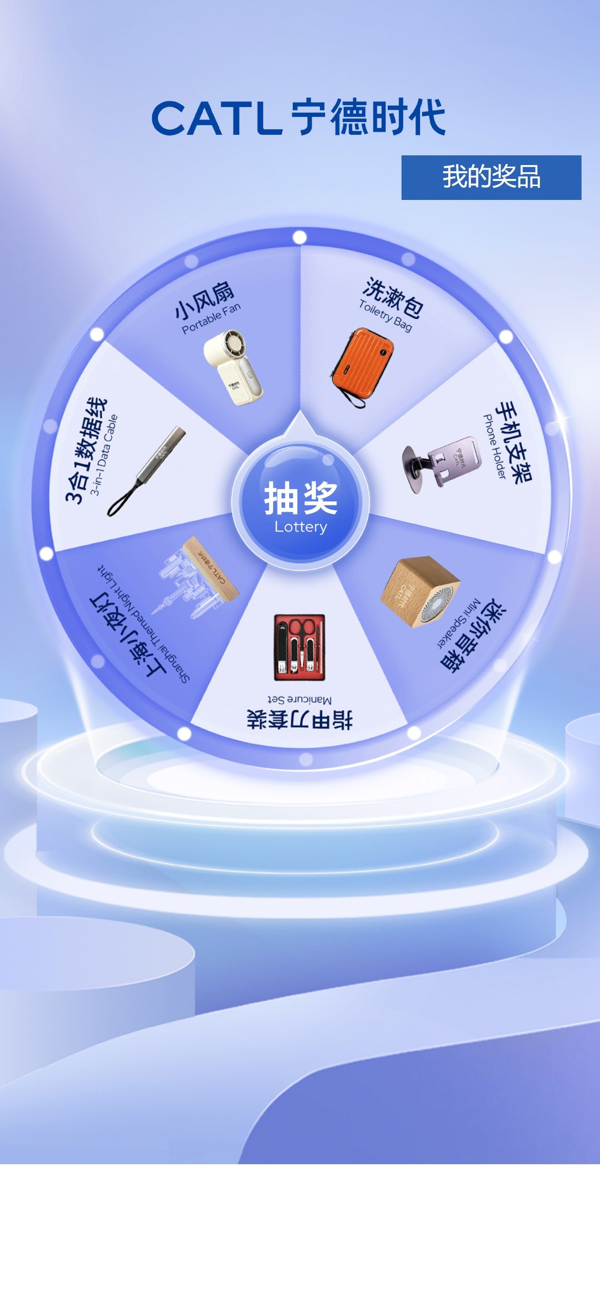 【手机大转盘】【转盘抽奖系统】转盘抽奖页皮肤一：八扇区奖品环绕，中央抽奖按钮