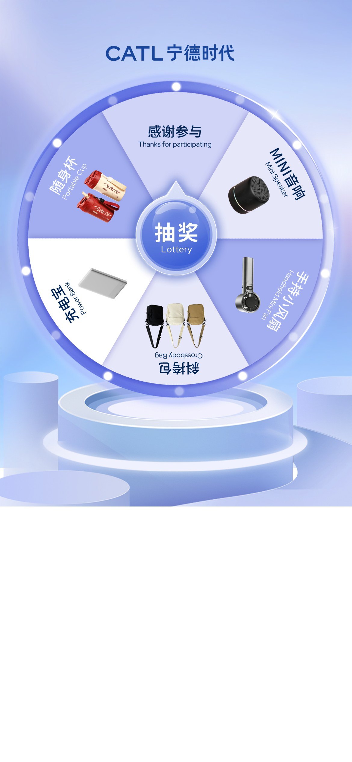 【手机大转盘】【转盘抽奖系统】转盘抽奖页皮肤二：MINI音箱、充电宝等奖品扇区